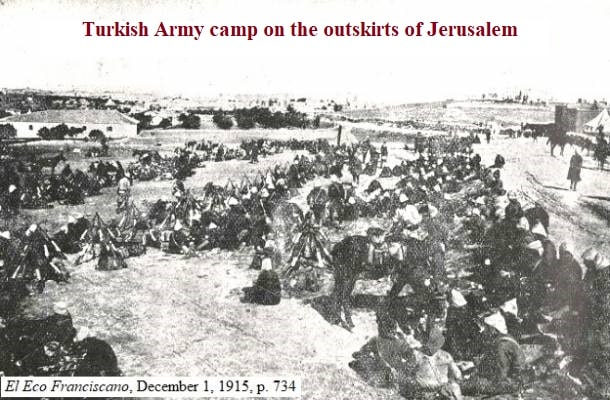 Turks camped outside Jerusalem